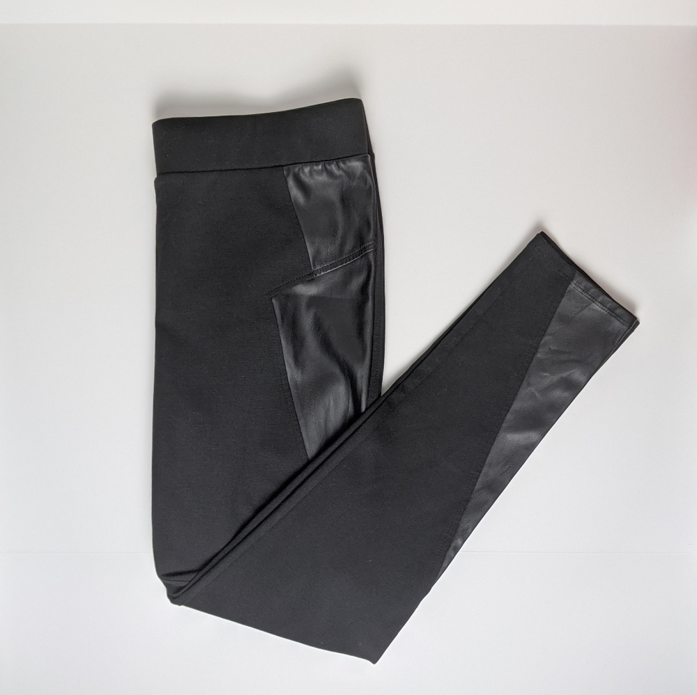 BCBGeneration Faux Leather Black Leggings